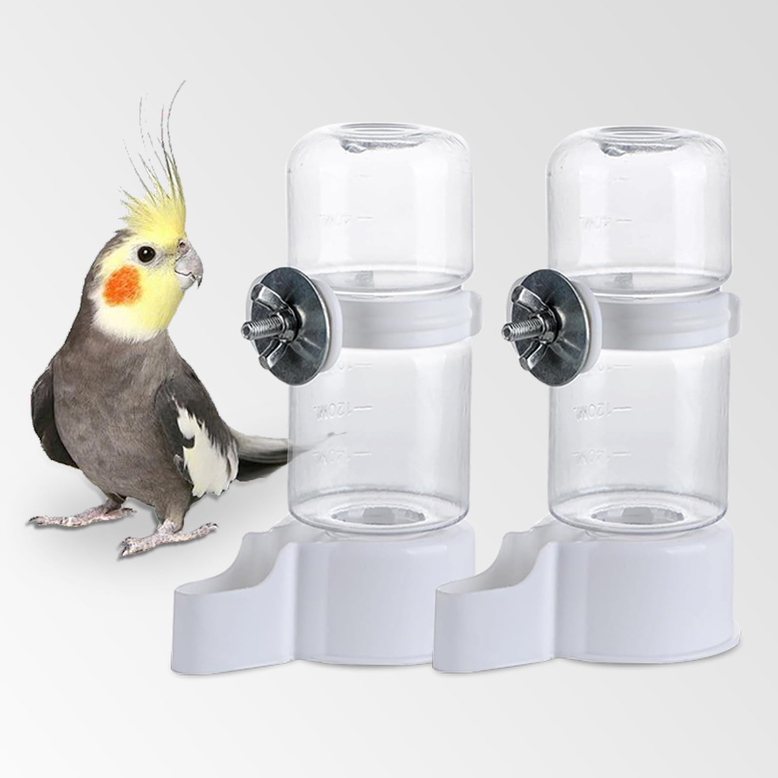 WQY Groceryshop 2 Pcs Automatic Pet Bird Water Feeder Bird Water Dispenser for Cage Bird Cage Suspended Automatic Water Dispenser Bird Feeders for Parakeet Budgie Cockatiel Lovebirds Canary Finch